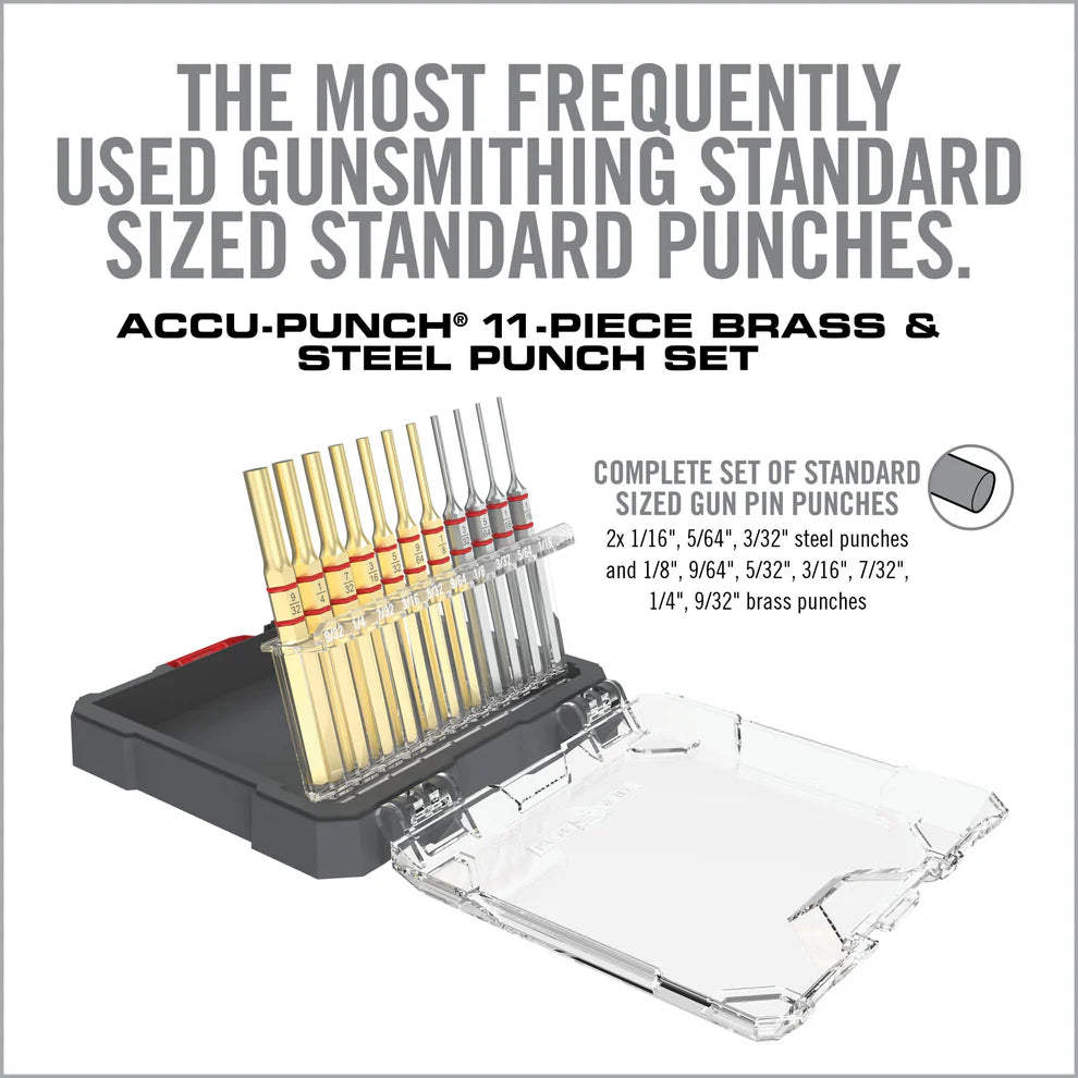 Jeu de chasse-goupilles Accu-Punch® 11 pièces en laiton et acier standard