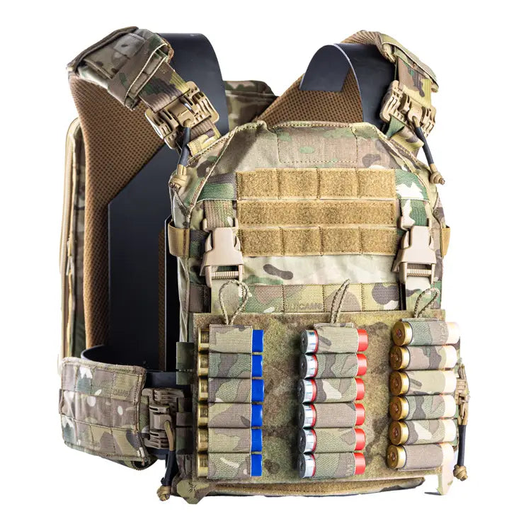 Plaque Velcro découpée au laser avec porte-cartouches de fusil amovibles