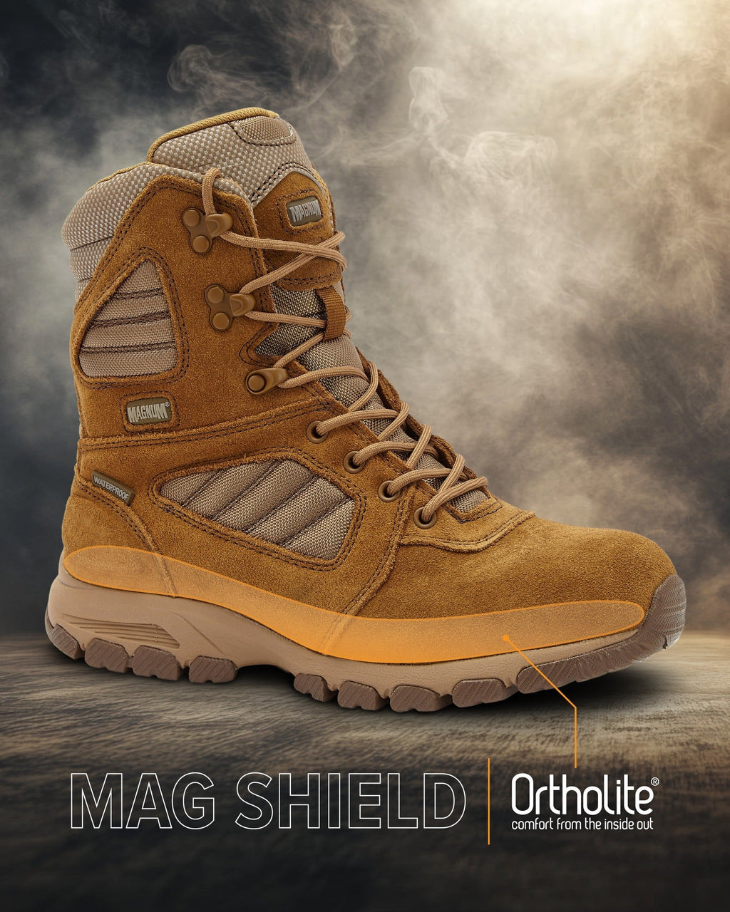 MAG SHIELD Bottes de travail en cuir suédé 8 po, imperméables