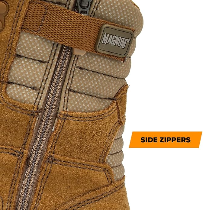 MAG SHIELD Bottes de travail en cuir suédé 8 po, imperméables