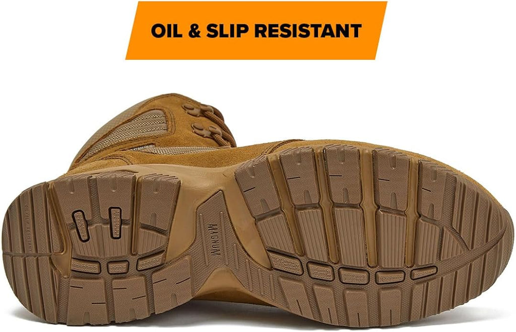 MAG SHIELD Bottes de travail en cuir suédé 8 po, imperméables